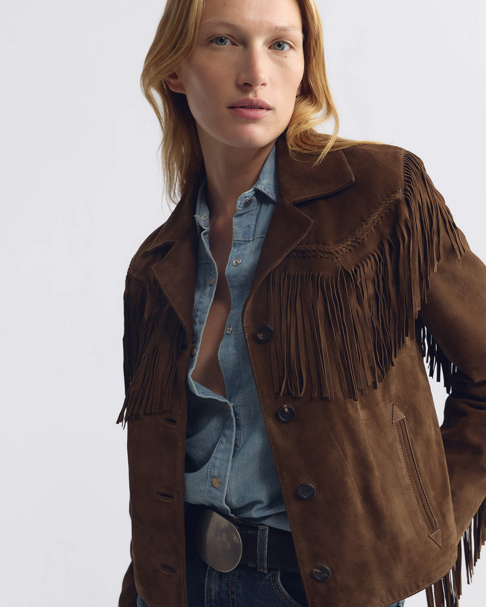 ELOI SUEDE JACKET IN HAZELNUT
