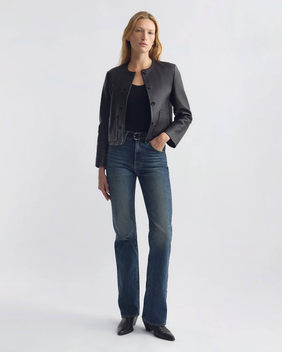 OPHELIE LEATHER JACKET IN BLACK