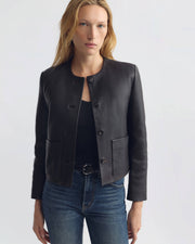 OPHELIE LEATHER JACKET IN BLACK