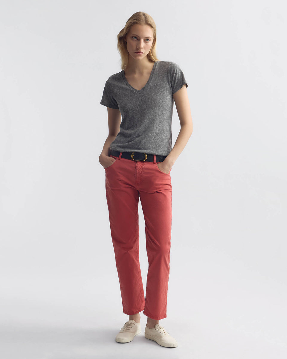 LORIMER PANT IN VINTAGE WASHED - FADED RED