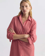 LEANA BEACH DRESS IN RED AND WHITE STRIPE