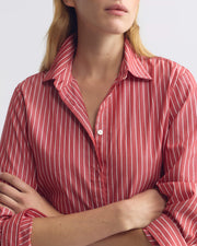 LEANA BEACH DRESS IN RED AND WHITE STRIPE