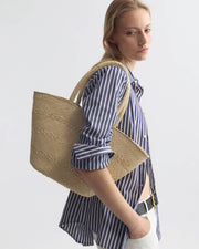 MEDIUM  FAYE RAFFIA BAG IN NATURAL