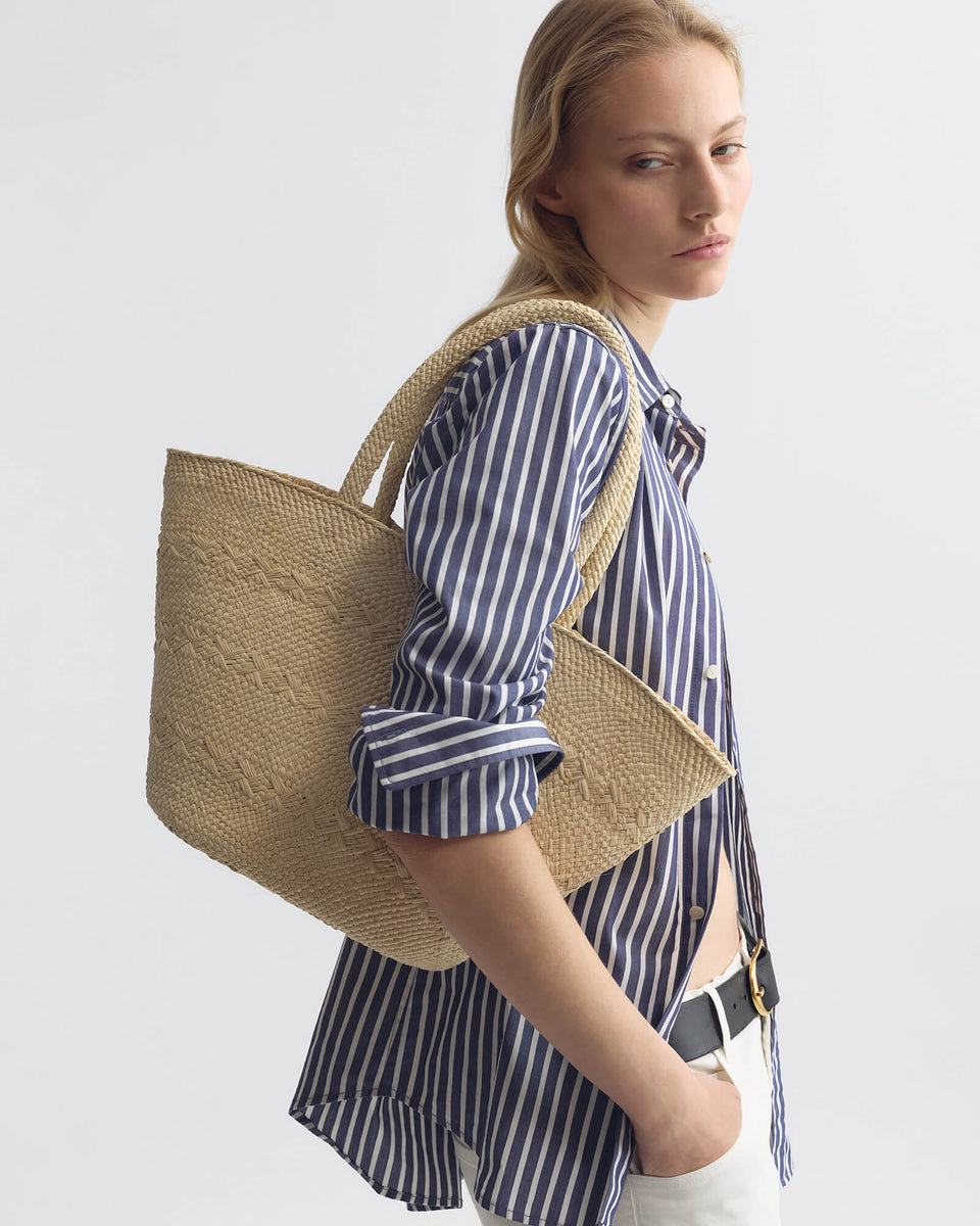MEDIUM  FAYE RAFFIA BAG IN NATURAL