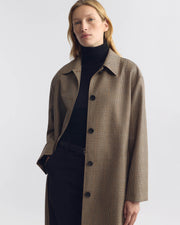ADRIEN LONG WOOL DUSTER COAT IN GLEN TAN