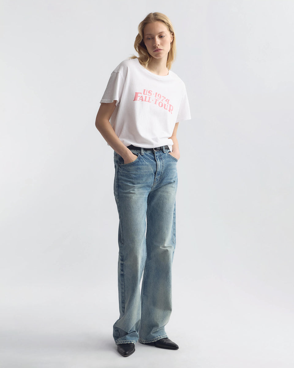 BRADY TEE IN WHITE/RED PRINT