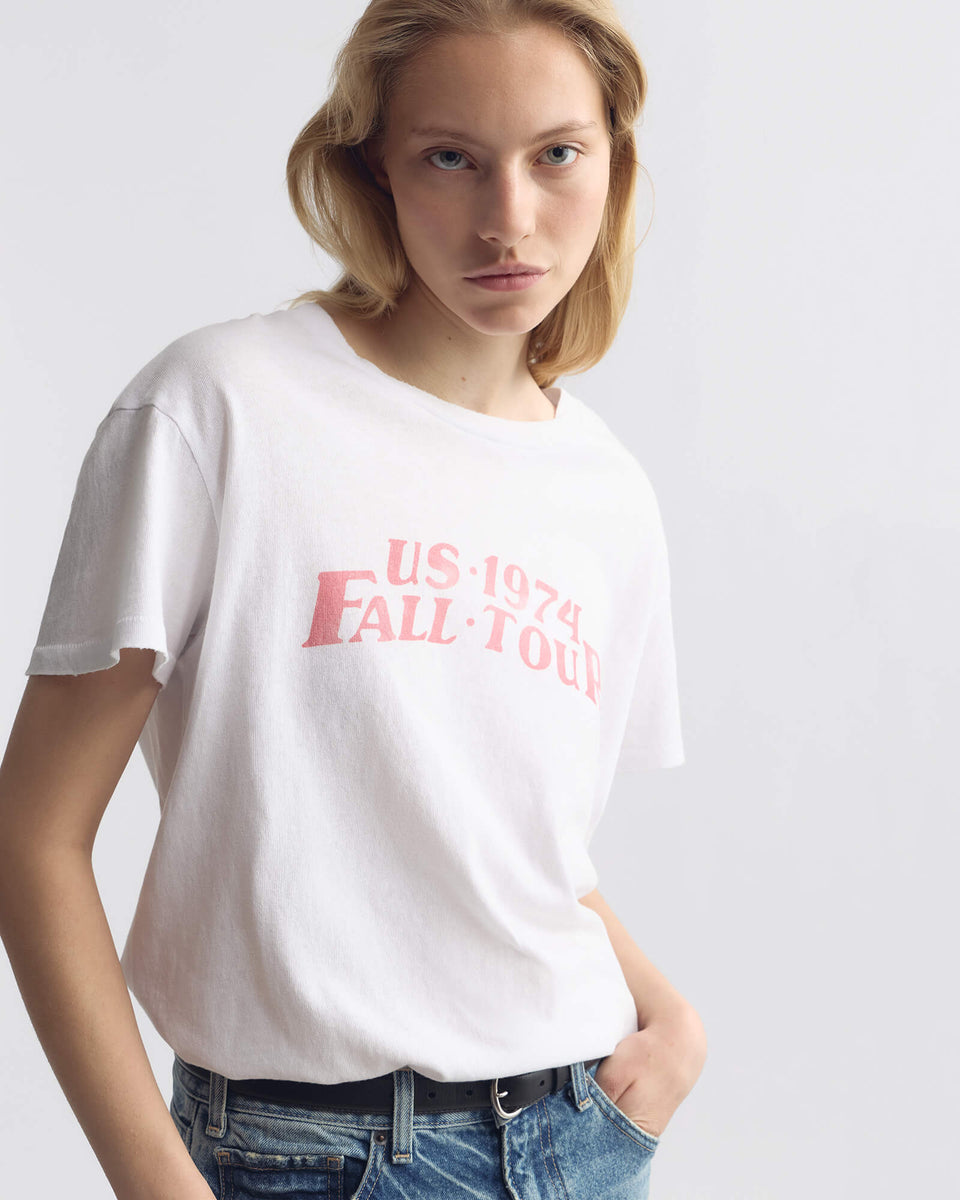 BRADY TEE IN WHITE/RED PRINT