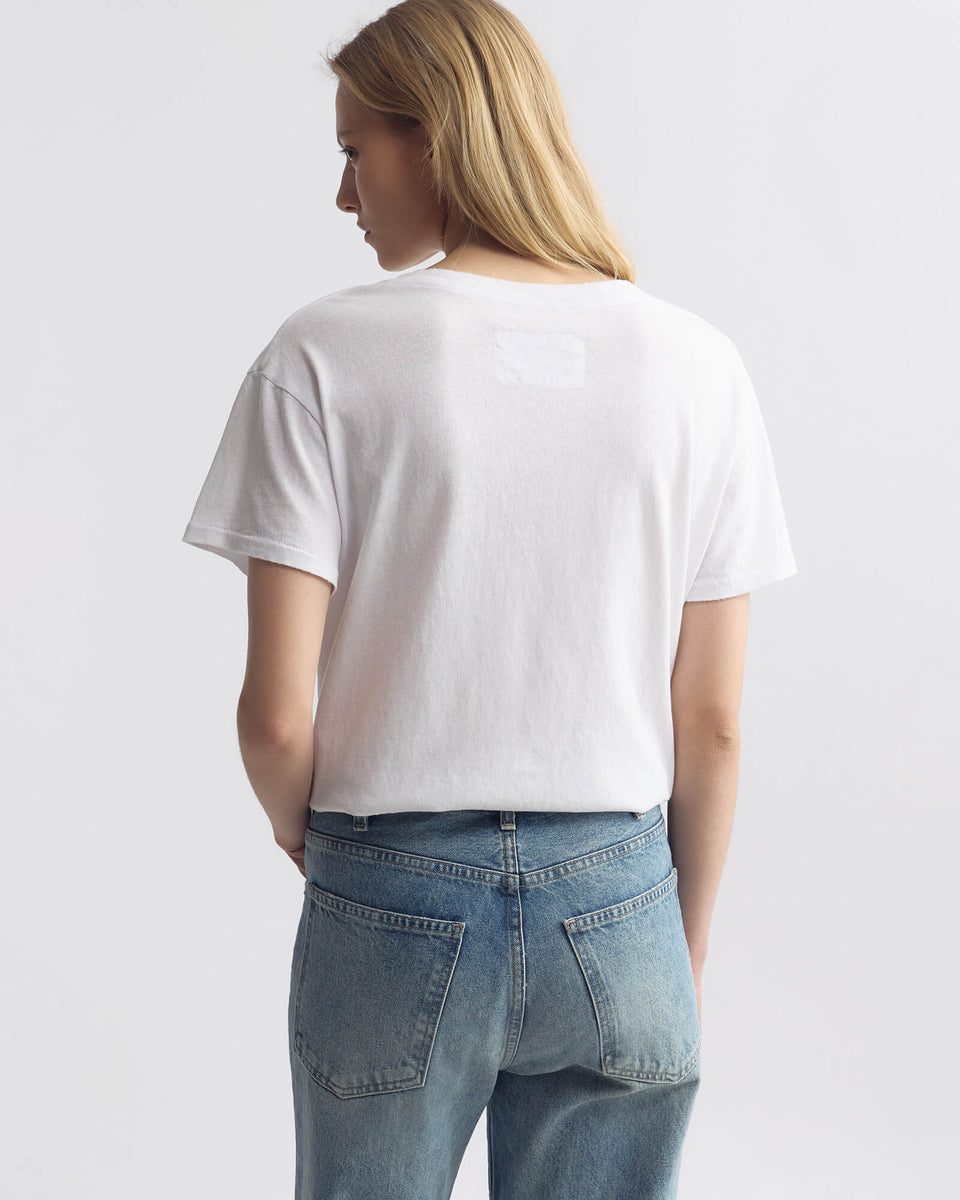 BRADY TEE IN WHITE/RED PRINT