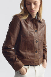 SUSANNAH LEATHER JACKET IN TERRA