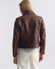 SUSANNAH LEATHER JACKET IN TERRA