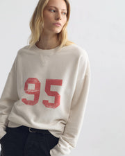 GLADYS SWEATSHIRT IN ECRU/RED PRINT