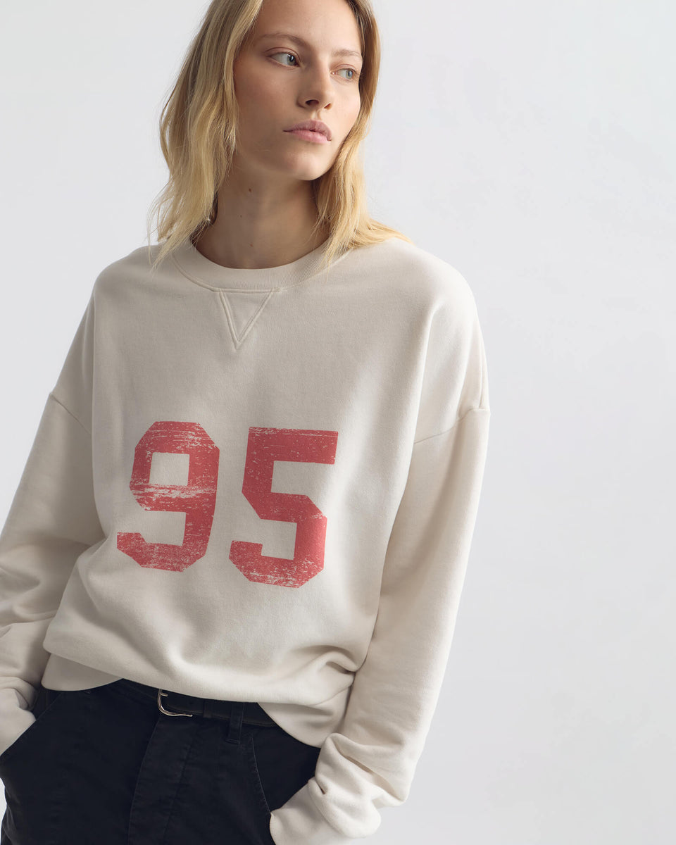 GLADYS SWEATSHIRT IN ECRU/RED PRINT