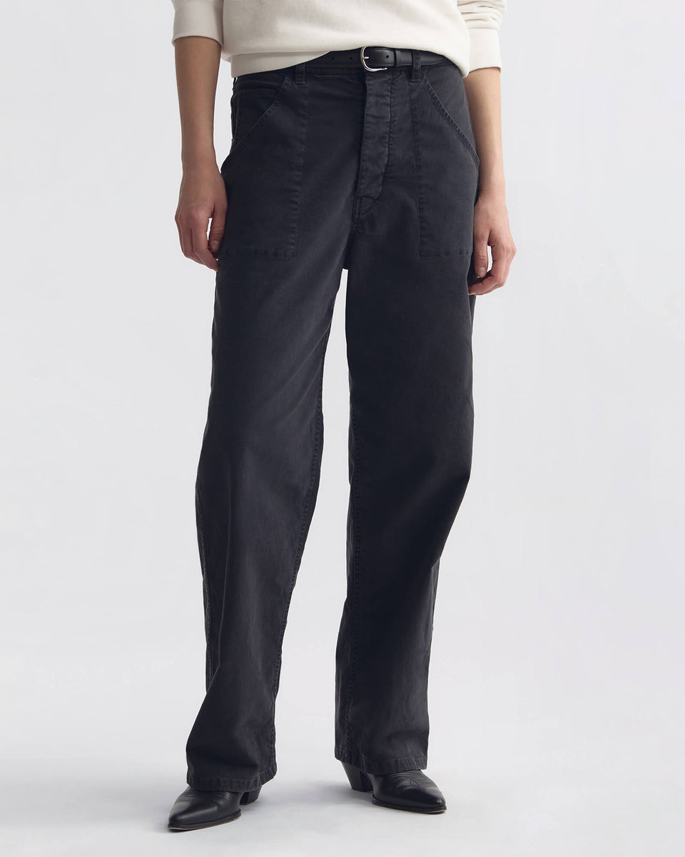 WHITNEY COTTON PANT IN CARBON