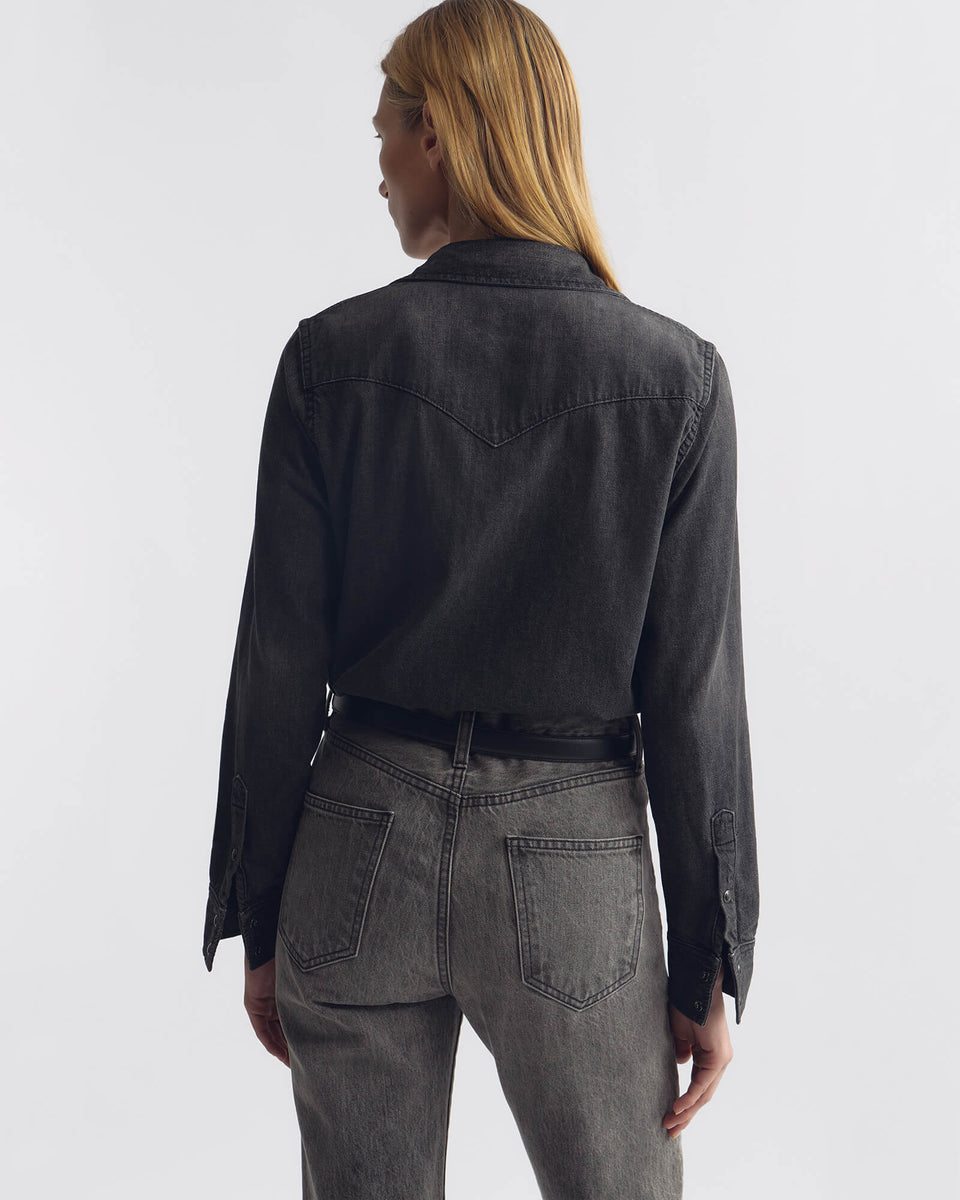 TRAVIS SHIRT IN FADED BLACK WASH