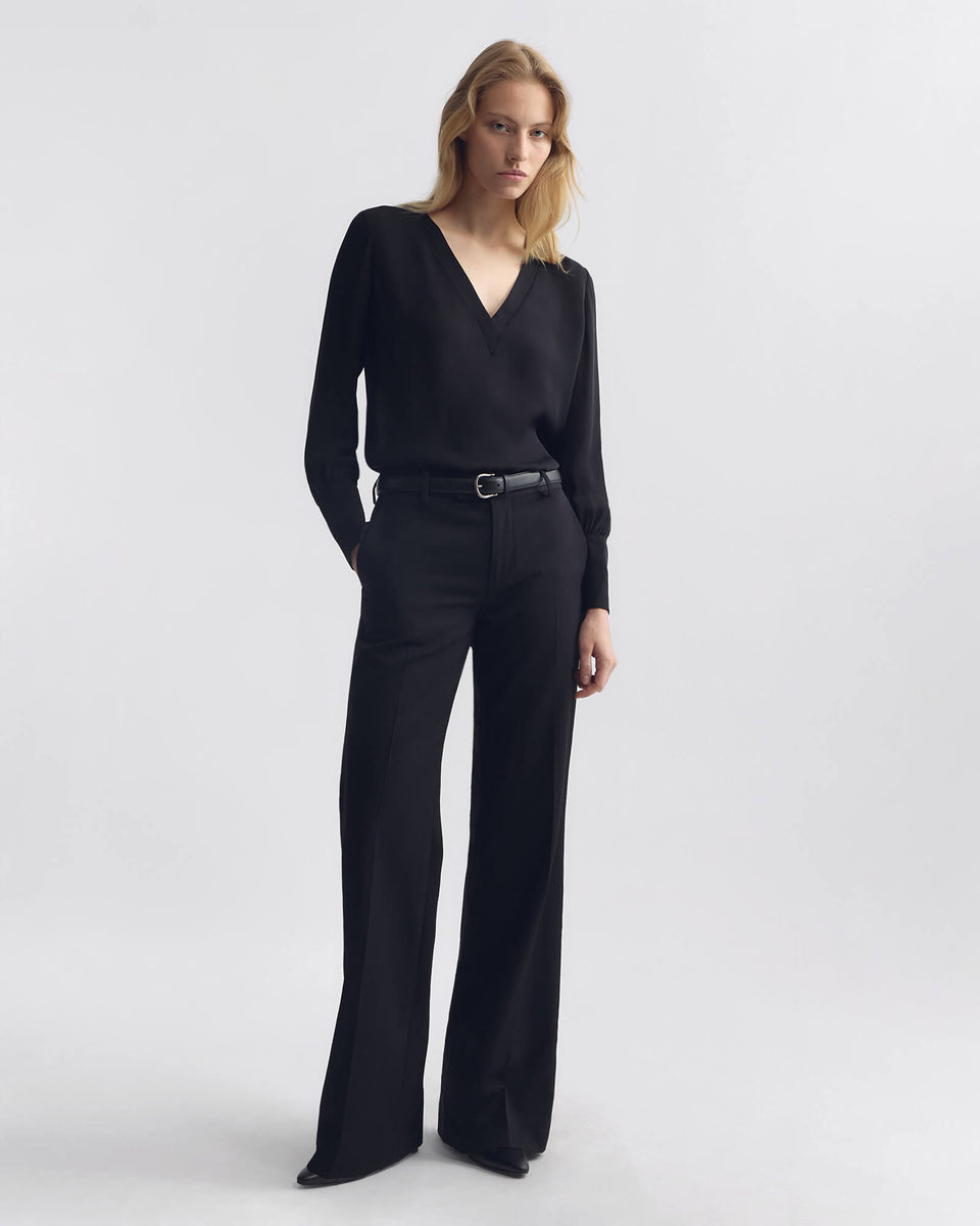 MARIPOSA SILK BLOUSE IN BLACK