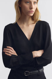 MARIPOSA SILK BLOUSE IN BLACK