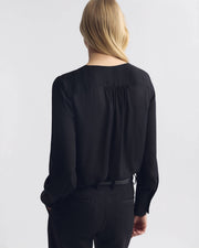 MARIPOSA SILK BLOUSE IN BLACK