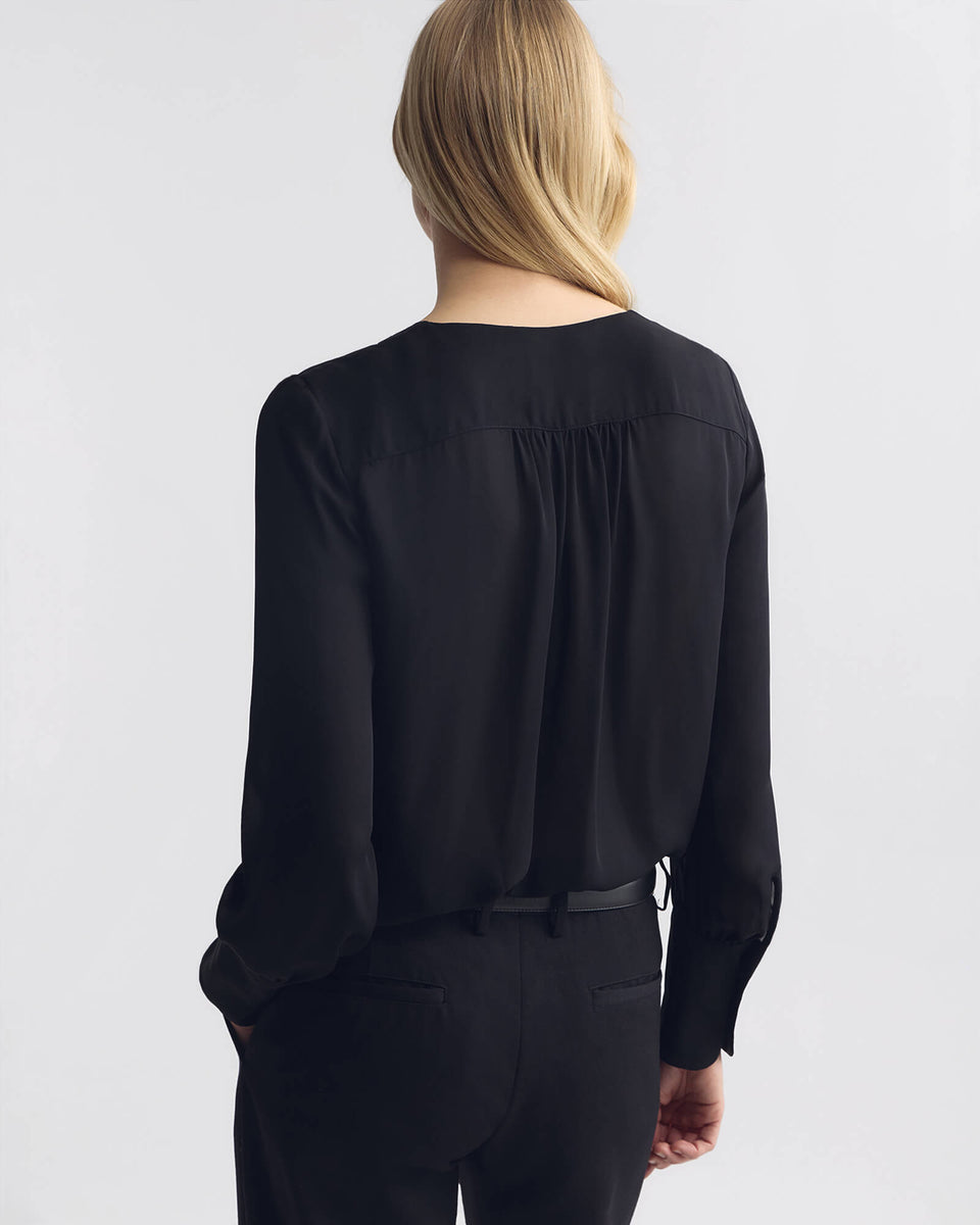 MARIPOSA SILK BLOUSE IN BLACK