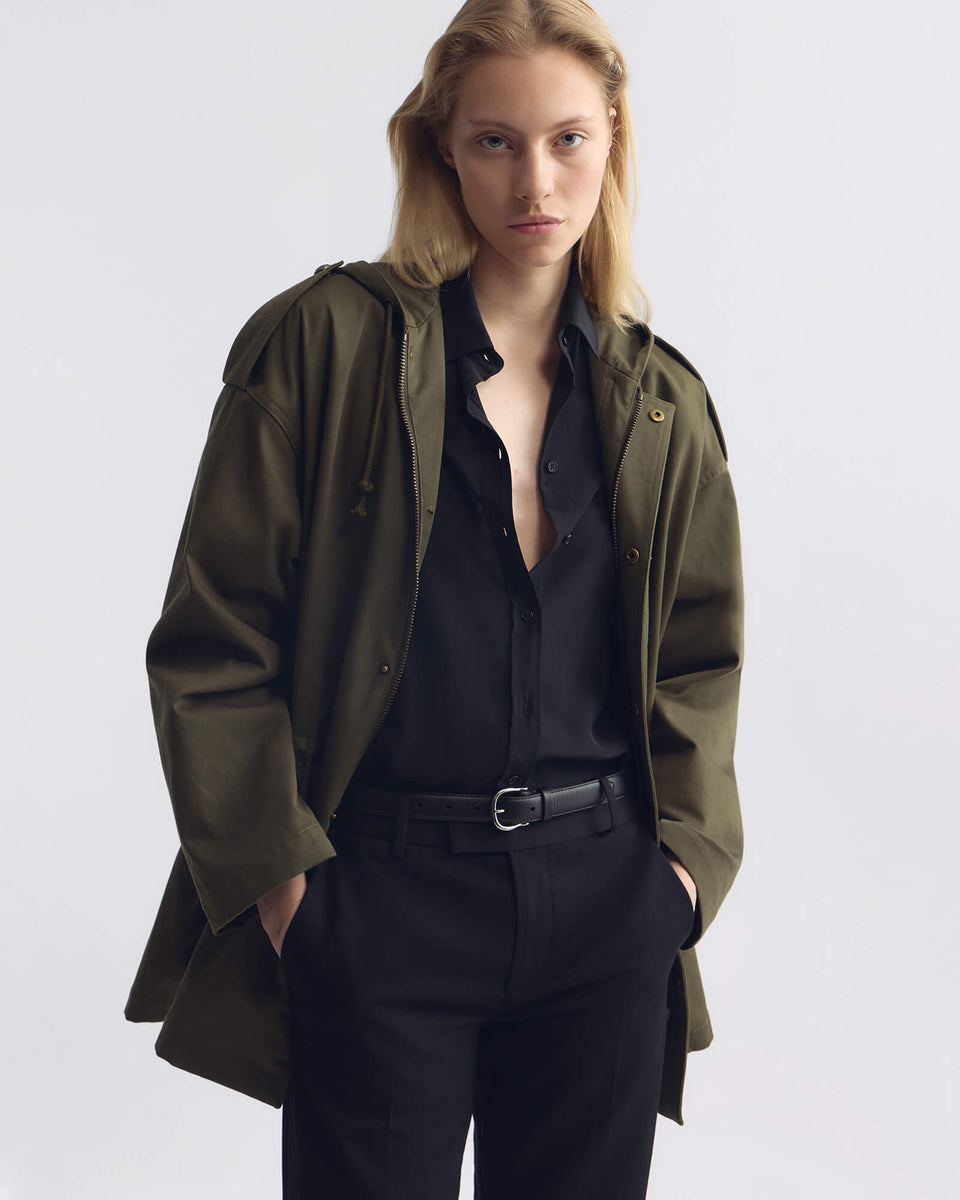 LUCIENNE COTTON PARKA IN ARMY GREEN
