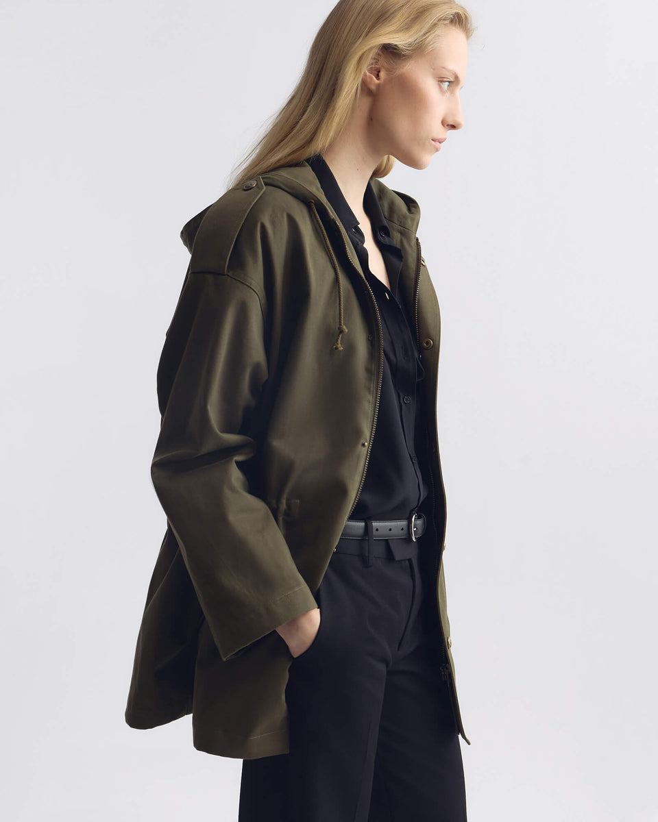 LUCIENNE COTTON PARKA IN ARMY GREEN