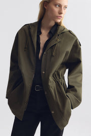 LUCIENNE COTTON PARKA IN ARMY GREEN