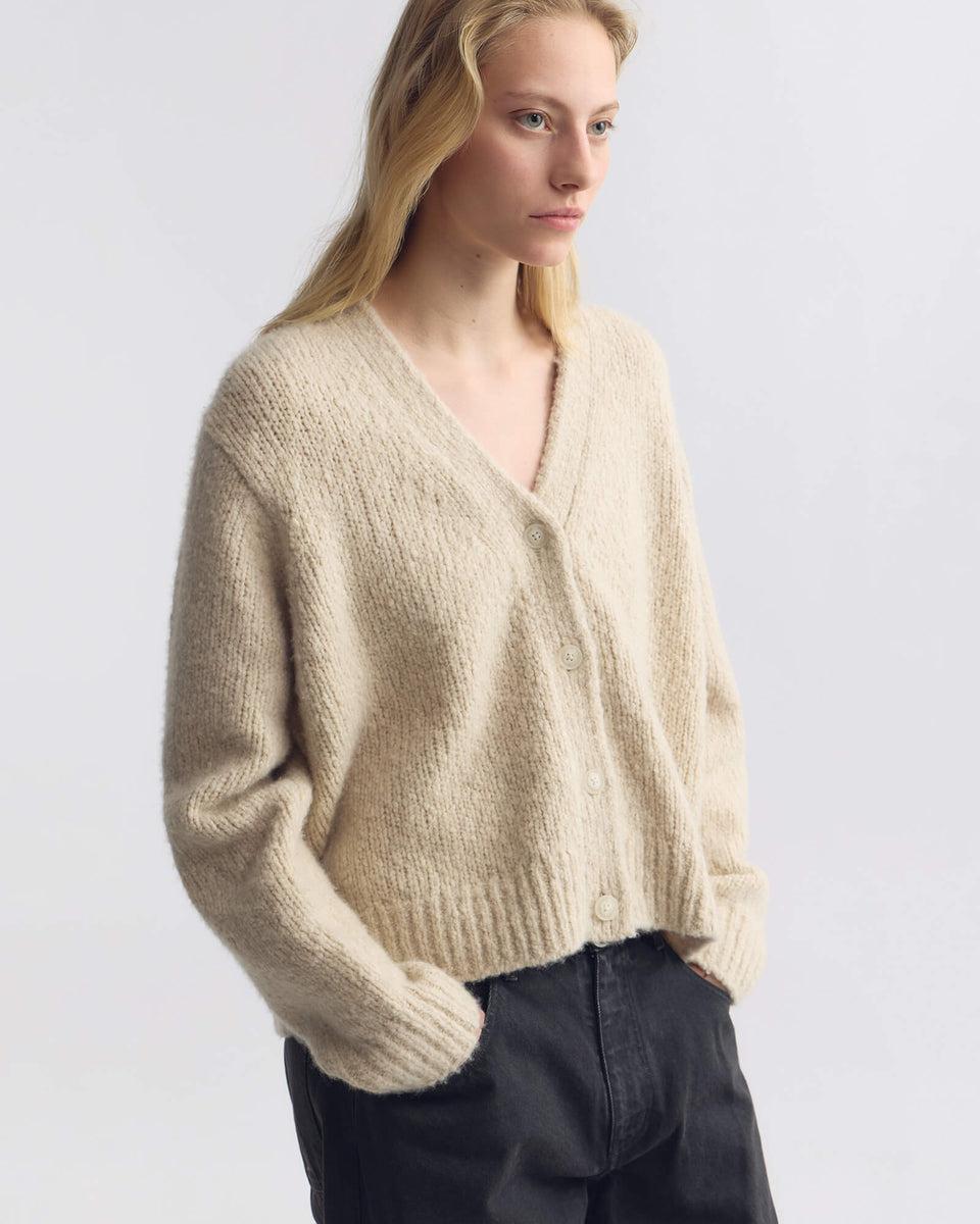 LORANA CARDIGAN IN BEIGE MELANGE
