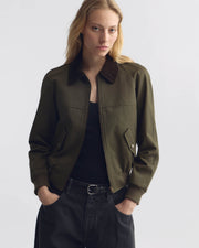 VICTOR BOMBER JACKET IN ARMY GREEN
