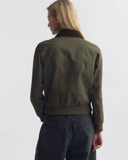 VICTOR BOMBER JACKET IN ARMY GREEN