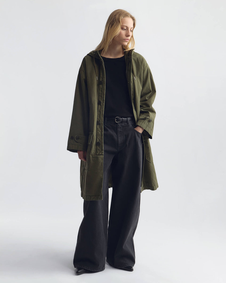 DELMAR COTTON PARKA IN DARK LAUREL