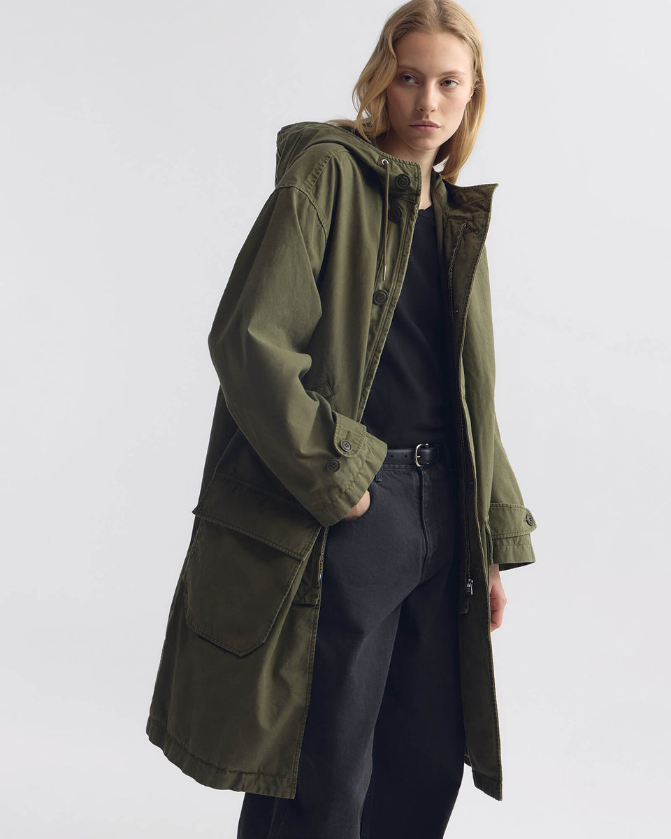 DELMAR COTTON PARKA IN DARK LAUREL