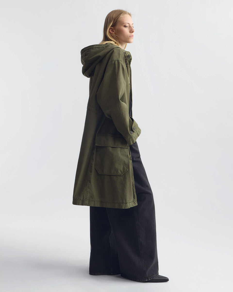 DELMAR COTTON PARKA IN DARK LAUREL