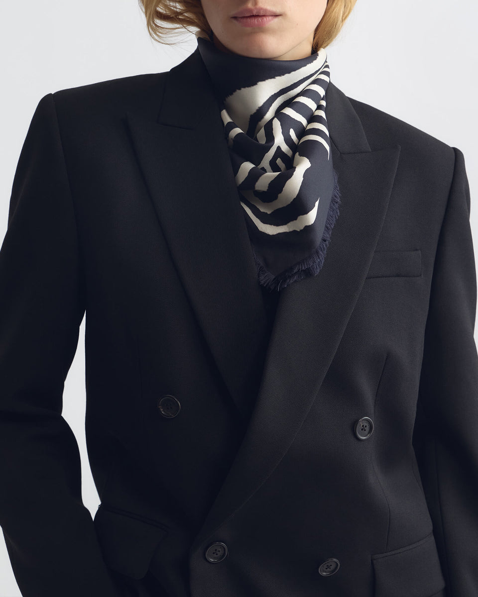 ZEBRA SILK TWILL SCARF IN ZEBRA PRINT