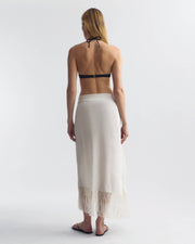 SQUARE SILK SCARF IN IVORY