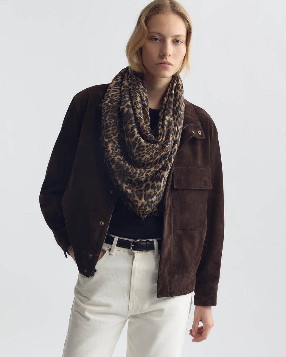 LEOPARD SCARF IN VINTAGE LEOPARD PRINT