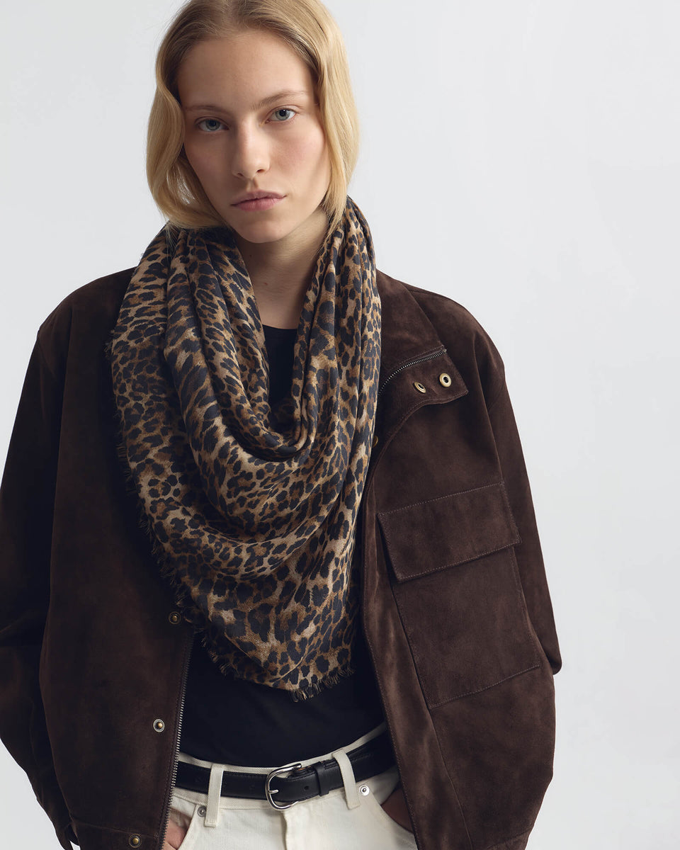 LEOPARD SCARF IN VINTAGE LEOPARD PRINT