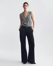 PORTER CASHMERE SWEATER VEST IN PEBBLE GREY HEATHER