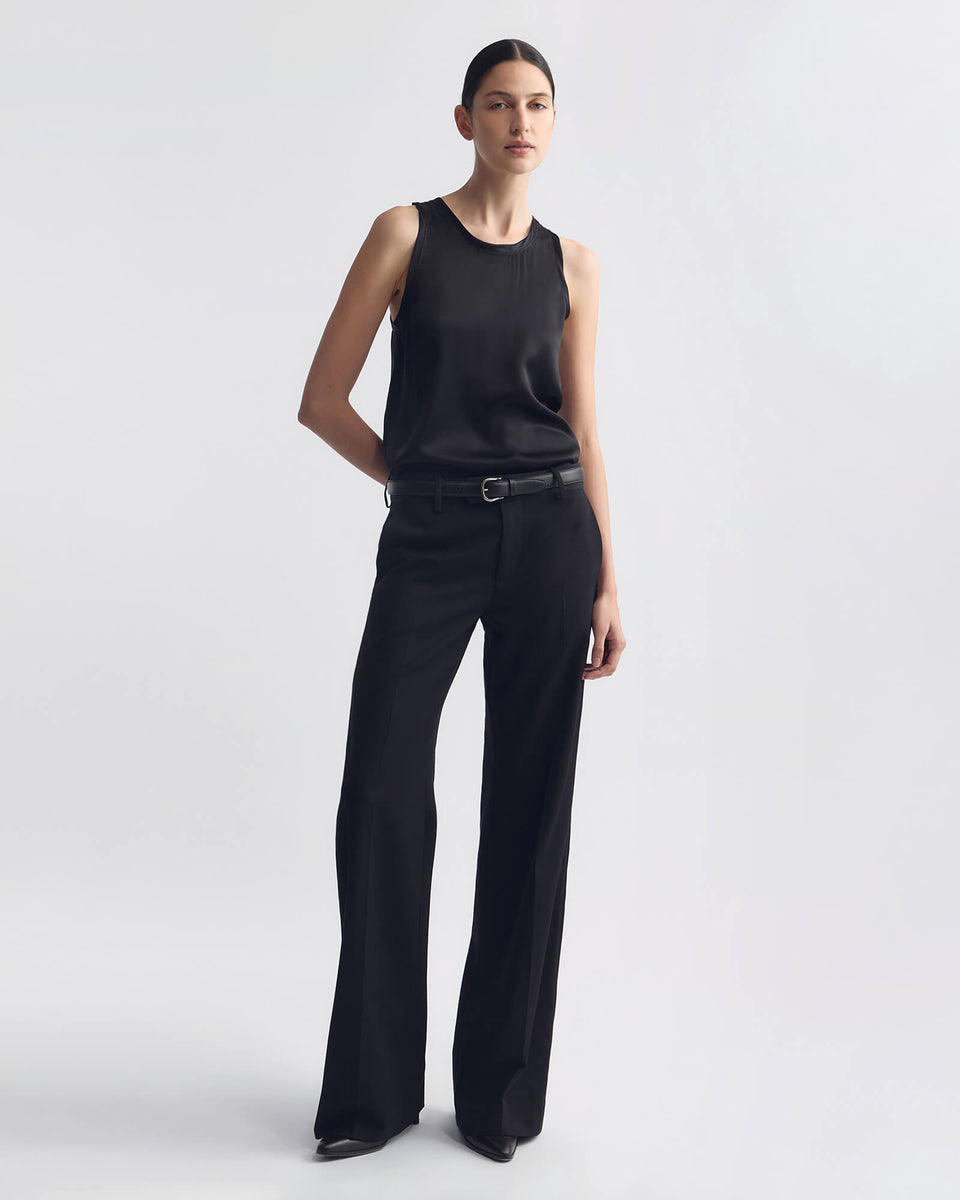 MOKA SILK TANK IN BLACK