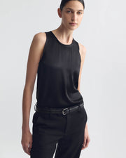 MOKA SILK TANK IN BLACK