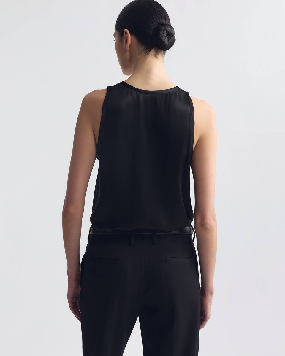 MOKA SILK TANK IN BLACK
