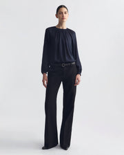 SAINT TROPEZ SILK BLOUSE IN MIDNIGHT