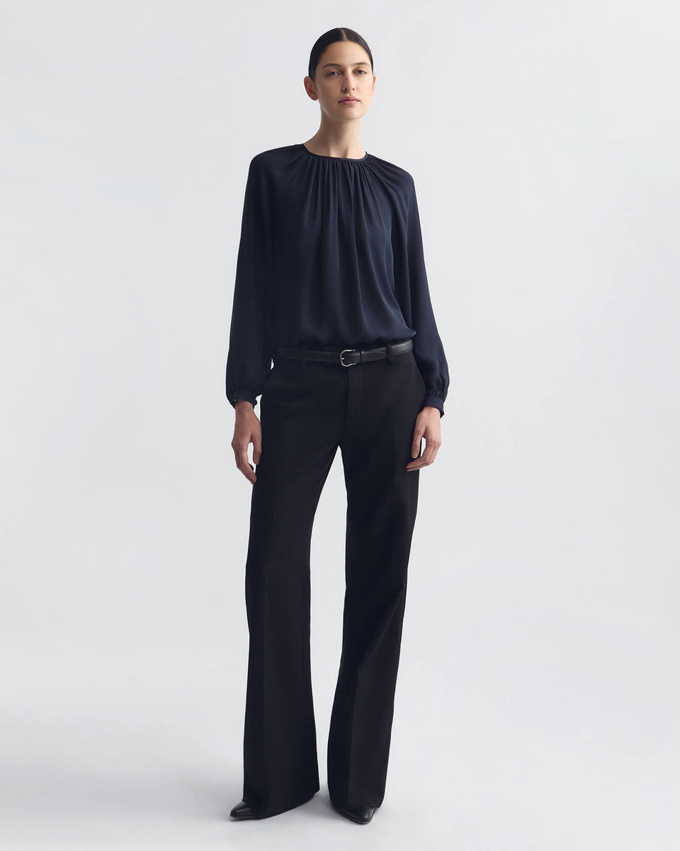 SAINT TROPEZ SILK BLOUSE IN MIDNIGHT