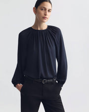 SAINT TROPEZ SILK BLOUSE IN MIDNIGHT
