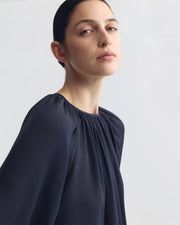 SAINT TROPEZ SILK BLOUSE IN MIDNIGHT