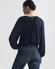 SAINT TROPEZ SILK BLOUSE IN MIDNIGHT