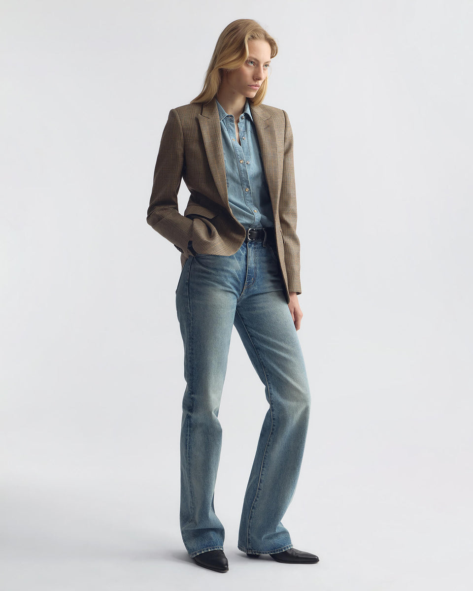 ANABEL WOOL BLAZER IN GLEN TAN