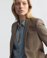 ANABEL WOOL BLAZER IN GLEN TAN