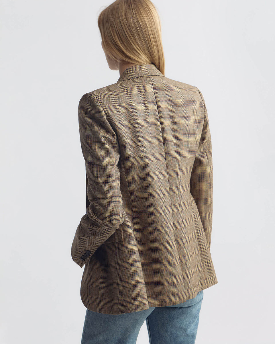 ANABEL WOOL BLAZER IN GLEN TAN