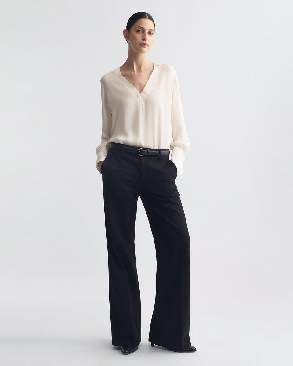 MARIPOSA SILK BLOUSE IN IVORY