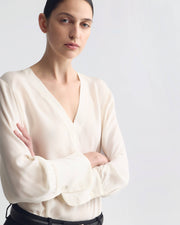 MARIPOSA SILK BLOUSE IN IVORY