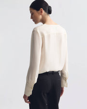 MARIPOSA SILK BLOUSE IN IVORY